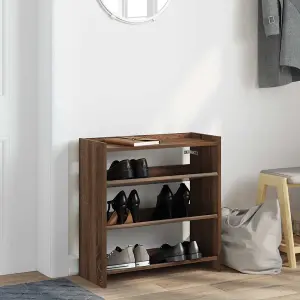 Berkfield Shoe Rack Brown Oak 60x25x62 cm Engineered Wood