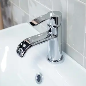 Halo Polished Chrome Round Deck-mounted Basin Mono Mixer Tap