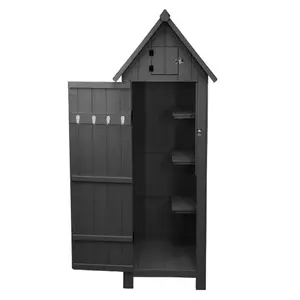 Wooden Garden Storage Shed - Grey