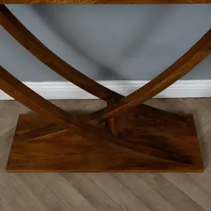 Elm Home and Garden Mango Wood Console Table - 100% Mango Wood - No Veneer