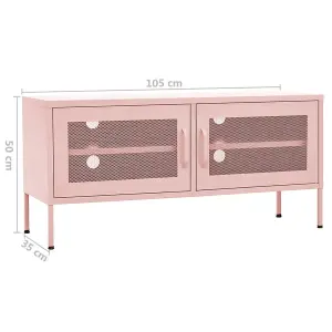 Berkfield TV Cabinet Pink 105x35x50 cm Steel