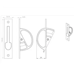 AFIT Satin Nickel Sliding Door Edge Pull Handle