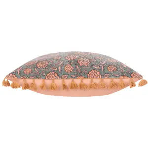 Paoletti Marisa Floral Cotton Velvet Feather Rich Cushion