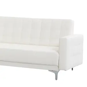 Corner Sofa ABERDEEN White Faux Leather Right Hand