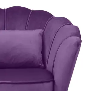 Velvet Purple Daisy Accent Chair