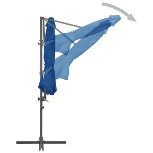 Berkfield Cantilever Umbrella with Steel Pole Azure Blue 300 cm