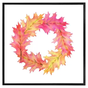 Pink & orange autumn reath (Picutre Frame) / 20x20" / Brown