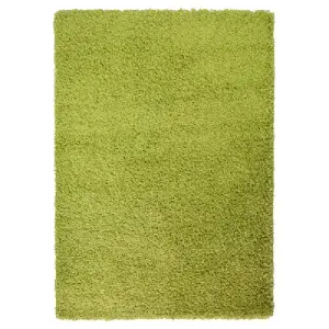 Green Thick Shaggy Rug - California - 140x200cm (4'6" x 6'6")