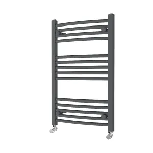 Right Radiators 800x500 mm Bathroom Curved Heated Towel Rail Radiator Warmer Ladder Anthracite