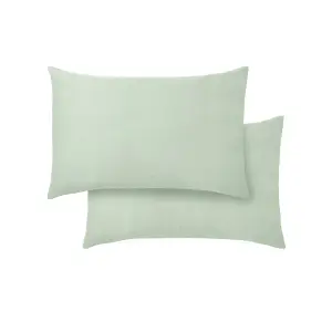 Bianca Fine Linens 400 Thread Count Cotton Sateen Standard 50x75cm Pack of 2 Pillow cases with envelope closure Green