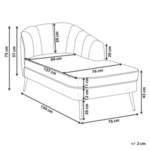 Right Hand Boucle Chaise Lounge Off-White ALLIER