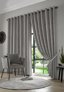 Eswic Eyelet Ring Top Curtains Silver 229cm x 229cm