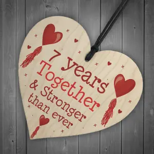 7th Anniversary Gift Wood Heart Perfect Gift For Husband And Wife Him Her Keepsake