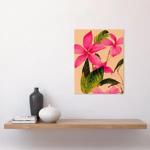 Exotic Plumeria Flower Plant Blooms Watercolour - Single Picture Frame Print Unframed / 40.5cm H x 30.5cm W x 0.2cm D