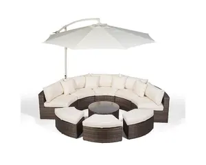 Monaco Luxury Large Rattan Garden Sofa Set - Brown