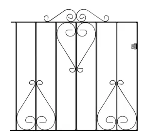 CLEVE Metal Scroll Low Flat Garden Gate 991mm GAP x 914mm High CSZP4