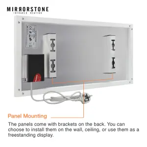 Mirrorstone 180W Classic Infrared Heating Panel With White Frame