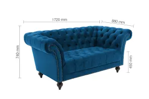 Birlea Chester 2 Seater Sofa Blue