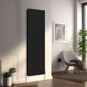 Right Radiators 1800x680 mm Vertical Double Flat Panel Designer Radiator Black