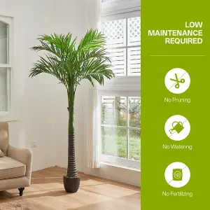 Artificial Coconut Palm Tree Decorative Plant in Planter 220cm H