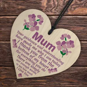 Red Ocean Mothers Day Birthday Gifts For Mum Wood Heart Mum Gifts From Daughter Son Keepsake Plaque