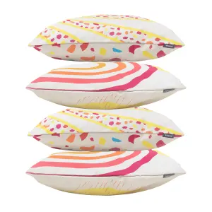 Veeva Soleil Collection Sun and Terrazzo Set of 4 Outdoor Cushion - Collection Two