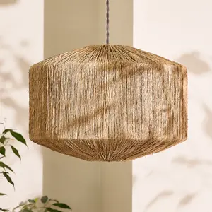 Traditional Adleigh Jute Easy Fit Decor Ceiling Shade H30.5 x D40cm