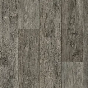 Grey Modern Wood Effect Anti-Slip Vinyl Flooring for Home, Shops, Offices, 2.6mm Thick Vinyl Sheet-7m(23') X 4m(13'1")-28m²