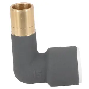 SPARES2GO Radiator Valve Reducing Elbow Stem Compression 15mm x 15mm Pushfit Anthracite (Pack of 4)