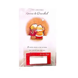 Simon Elvin Nanna & Grandad Christmas Card (Pack of 6) White/Red/Brown (One Size)