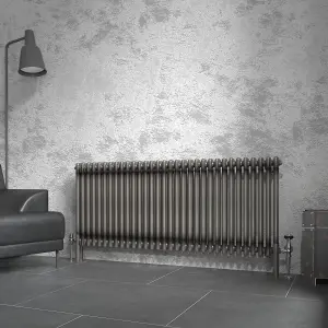 Right Radiators 600x1460 mm Horizontal Traditional 2 Column Cast Iron Style Radiator Raw Metal