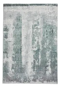 Ivory/Green Modern Easy to Clean Abstract Rug For Dining Room-160cm X 220cm