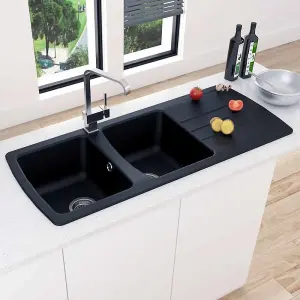 Astini Harrison 2.0 Bowl Black Composite Synthetic Kitchen Sink & Waste