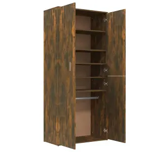 Shoe Cabinet Smoked Oak 80x39x178 cm Engineered Wood