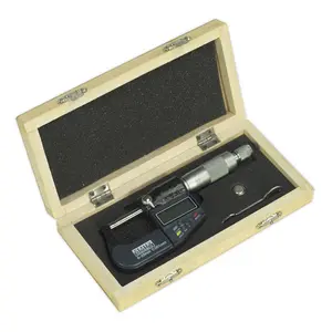 Sealey Digital External Micrometer 0-25mm(0-1") AK9635D