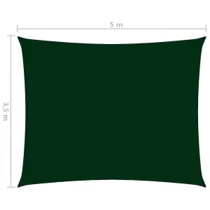 Berkfield Sunshade Sail Oxford Fabric Rectangular 3.5x5 m Dark Green