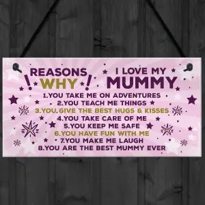 Red Ocean Reasons Why I Love My Mummy Birthday Gift Mummy Birthday Card Mothers Day Gift Plaque Mother And Daughter Gifts