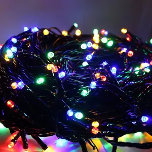 400 Multi-Coloured LED's Black Cable Connectable Outdoor Garden Party Waterproof String Lights (40m) Low Voltage Plug