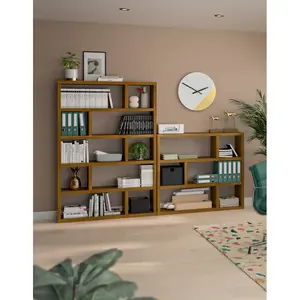 Jago 173cm H x 120cm W Geometric Bookcase Mukali