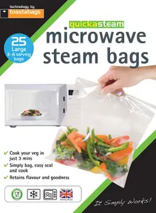 Toastabags Quickasteam Microwave Steam Bags- Pack of 25