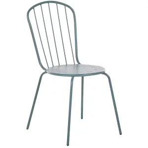 Set of 4 Garden Chairs CALVI Metal Light Blue