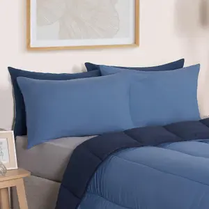 Coverless 10.5 Tog Duvet & Pillowcase, Navy/Blue - Double