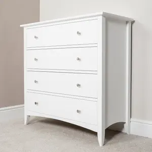 Edward Hopper White 4 Drawer Chest of Drawers