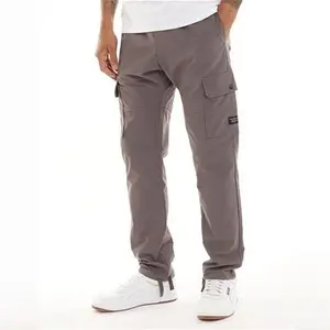 Mens Ripstop Open Hem Cargo Pants Charcoal - Size L