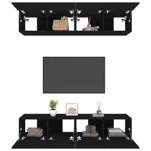 Berkfield TV Cabinets 4 pcs Black 80x30x30 cm Engineered Wood