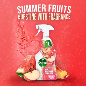 Dettol Antibacterial Multipurpose Cleaning Spray, Summer Fruits Fragrance, Multipack 1L x 3