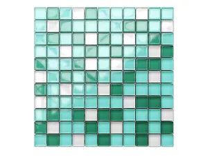 Glass mosaic on mesh for bathroom or kitchen 300mm x 300mm - Winter frost