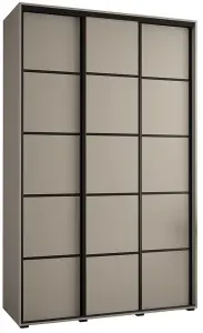 Elegant Dakota IV Sliding Door Wardrobe W1600mm H2350mm D600mm in Cashmere & Black Finish