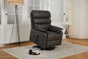 Blair Electric Recliner Lift And Tilt Riser Armchair Air Leather, Grey