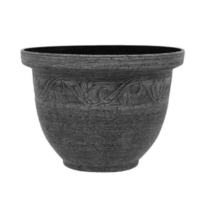 simpa 2PC Rustic Grey Kingscliffe Plastic Planters 30cm (Dia)